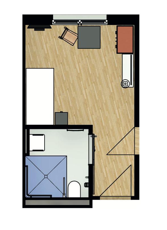 Pflegeimmobilie - Grundriss Standard-Appartment